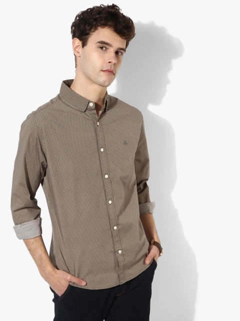 

Grey Printed Slim Fit Casual Shirt