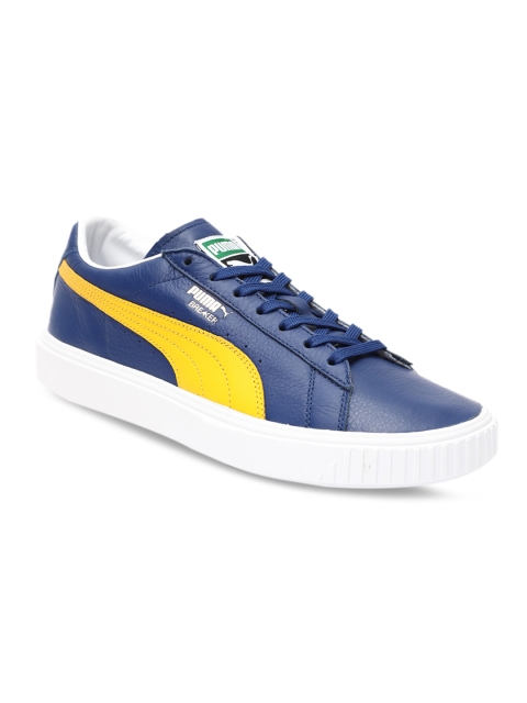 Puma Unisex Blue Leather Sneakers