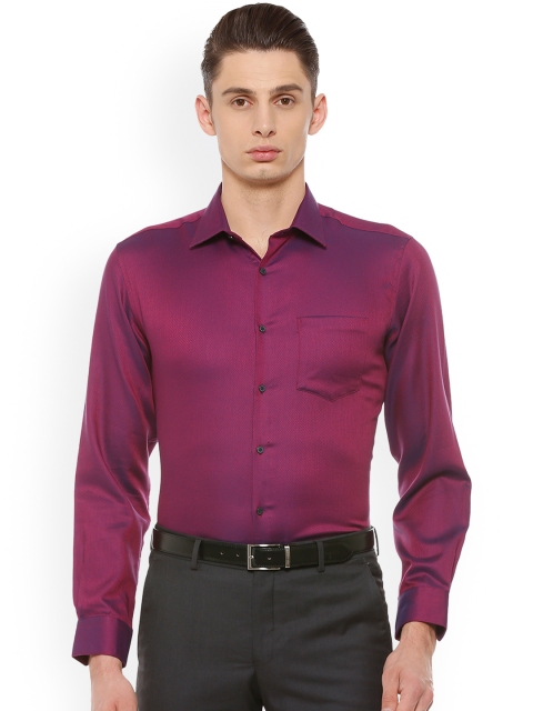 Van Heusen Men Purple Regular Fit Solid Formal Shirt