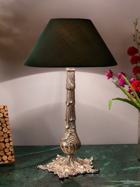

Homesake Silver-Toned Solid Handcrafted Table Lamp with Shade