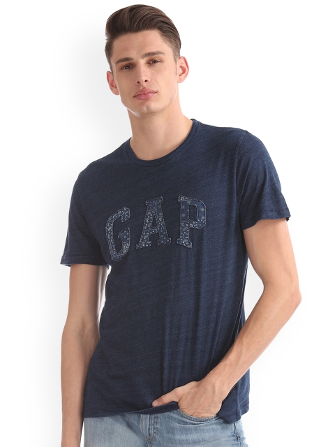 

GAP Men Navy Blue Short Sleeve Logo Tee