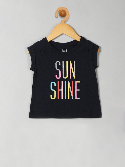 

GAP Girls Navy Blue Shirred Graphic Tee