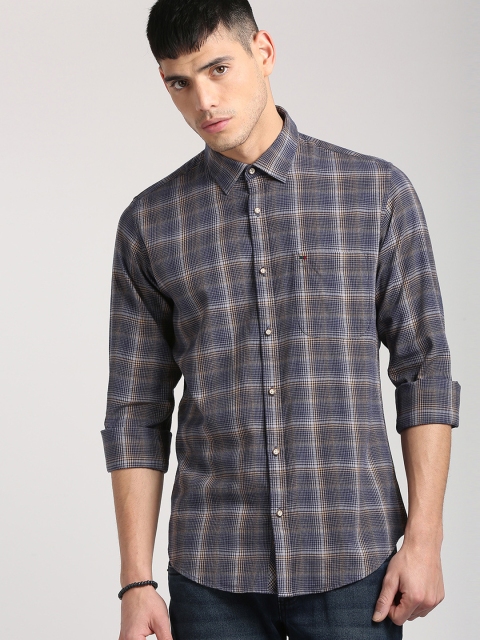 

Peter England Casuals Men Blue Slim Fit Checked Casual Shirt