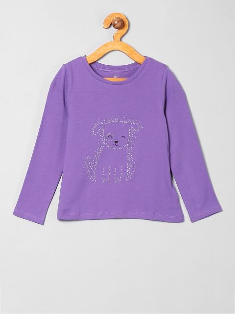 

GAP Girls Lavender Graphic Long Sleeve T-Shirt