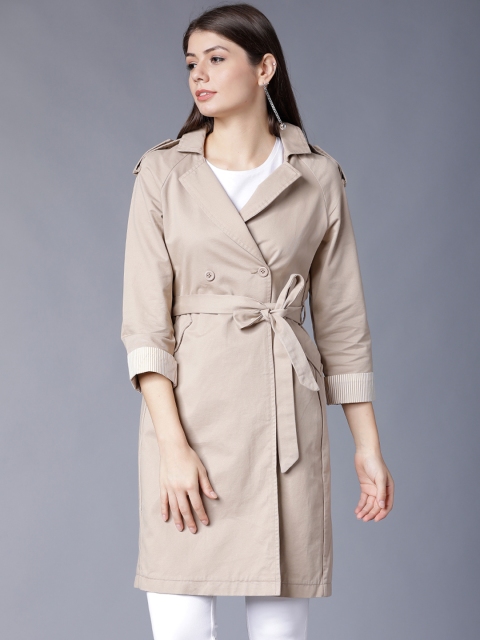 

Tokyo Talkies Women Beige Solid Tailored Jacket