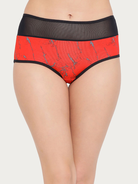 

Clovia Black & Red Printed Hipster Panty PN2813P043XL