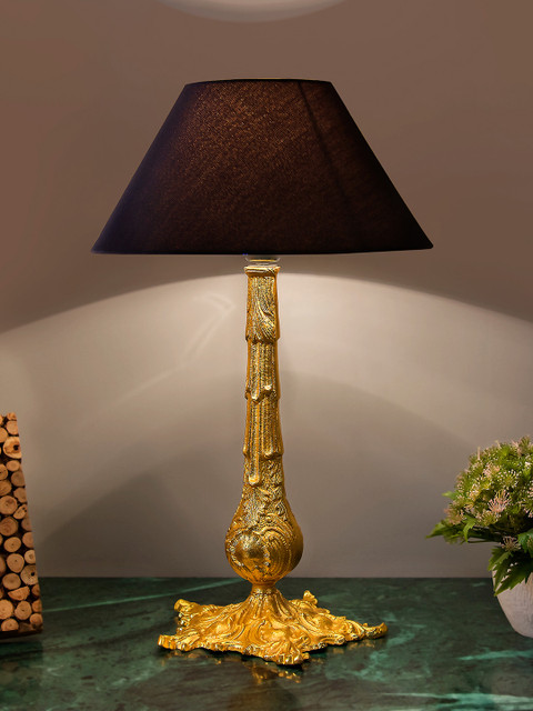 

Homesake Gold-Toned Solid Handcrafted Table Lamp with Shade