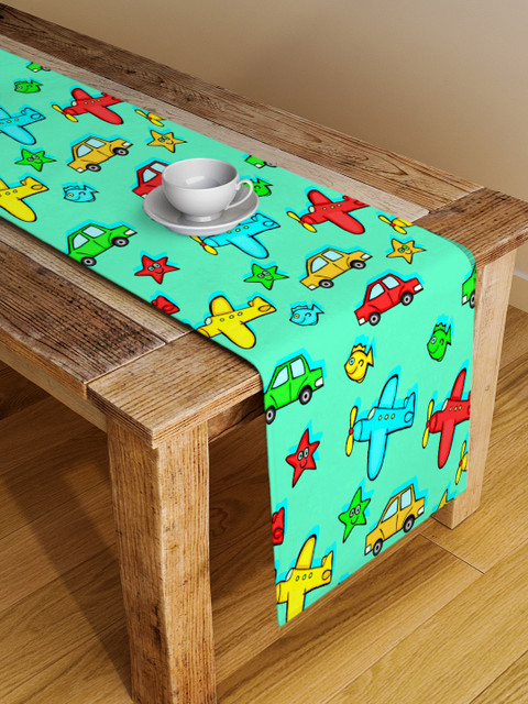 

Alina decor Green Conversational Table Runner