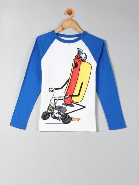 

GAP Boys White Graphic Long Sleeve Baseball Tee