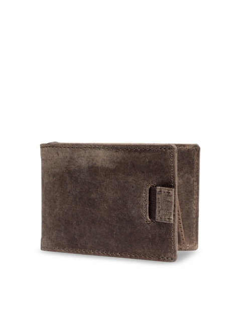 

Teakwood Leathers Men Brown Textured Leather Money Clip