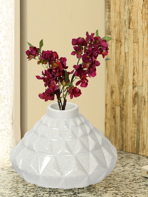 

Aapno Rajasthan White Ceramic Flower Vase