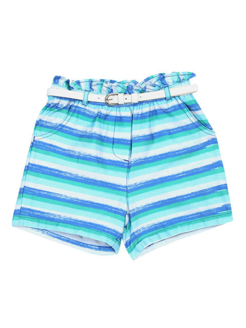 

ELLE Girls Blue Striped Regular Fit Shorts