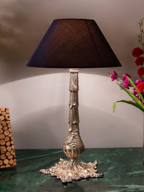 

Homesake Silver-Toned Solid Handcrafted Table Lamp with Shade