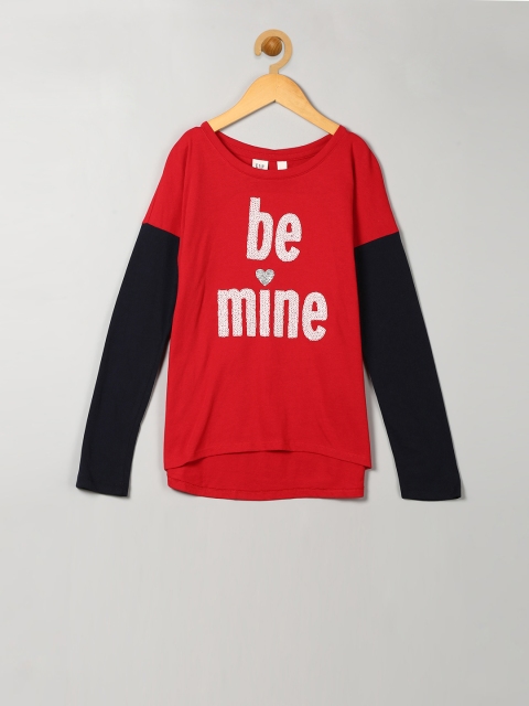 

GAP Girls Red Be Mine Embellished Tee
