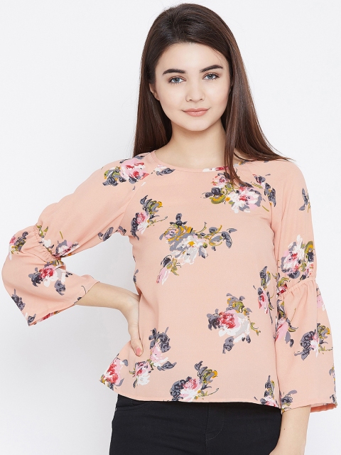 

PANIT Women Beige Floral Print Top
