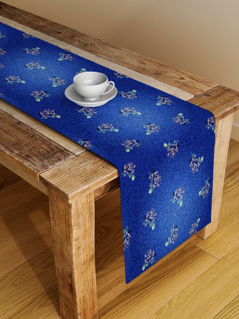 

Alina decor Blue Floral Table Runner