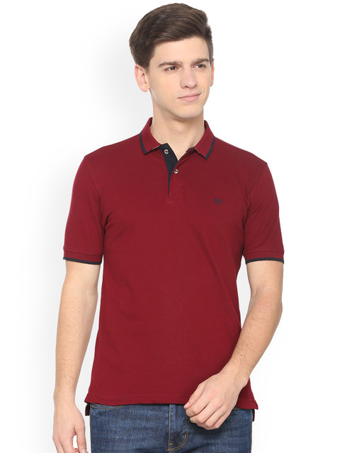 

Van Heusen Sport Men Maroon Solid Polo Collar T-shirt