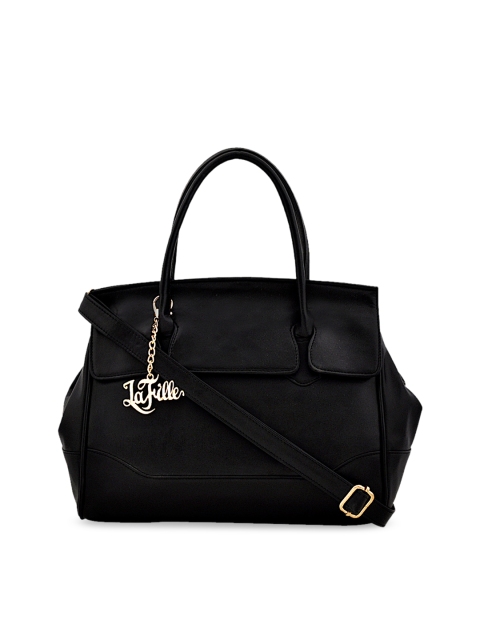 

LaFille Black Solid Handheld Bag