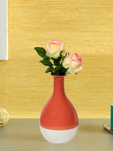 

Aapno Rajasthan Orange Ceramic Flower Vase