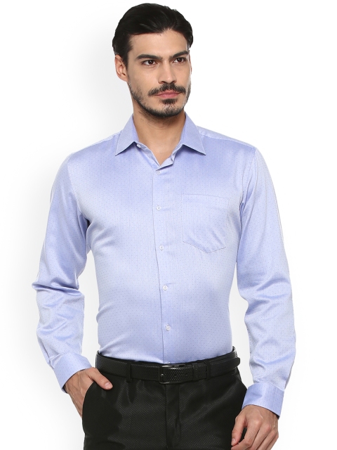 

Van Heusen Men Blue Regular Fit Self Design Formal Shirt