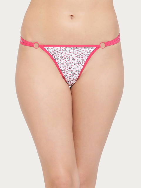 

Clovia Pink Printed Thong Panty