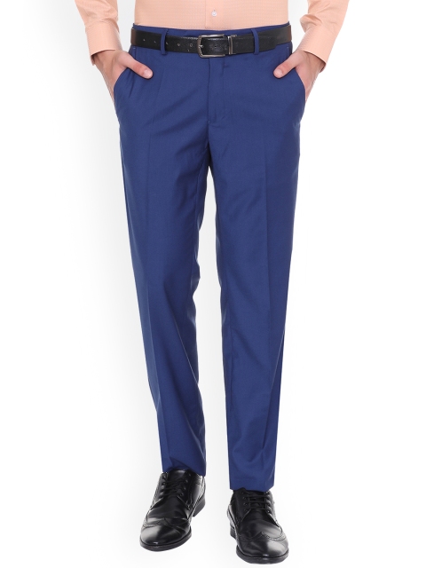 

Van Heusen Men Blue Slim Fit Solid Formal Trousers