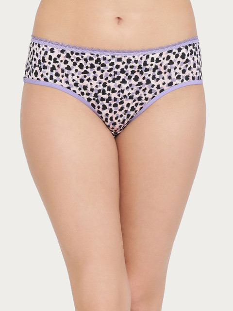 

Clovia Purple, Black & White Printed Hipster Panty PN2847P123XL
