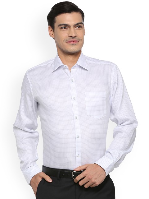 

Van Heusen Men White Regular Fit Checked Formal Shirt