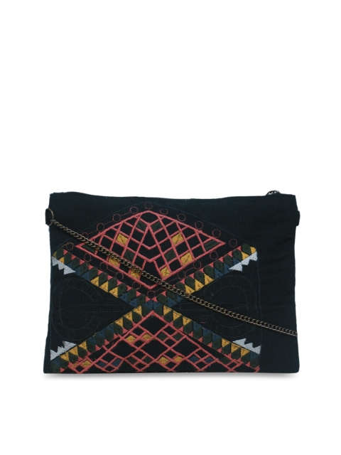 

Diwaah Black Self Design Sling Bag