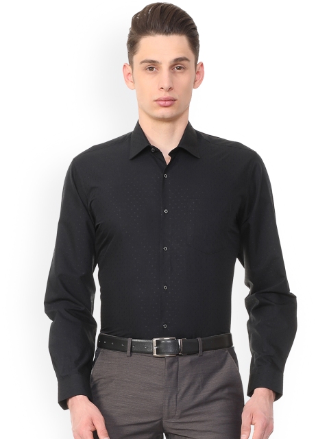 

Van Heusen Men Black Regular Fit Self Design Formal Shirt