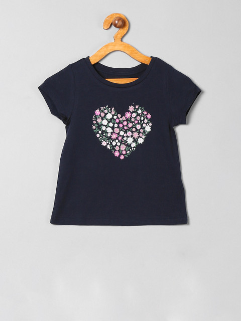 

GAP Girls Navy Blue Graphic Print T-Shirt