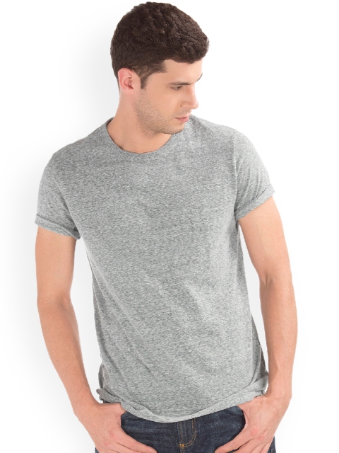 

GAP Men Grey Slub Jersey Crewneck Tee
