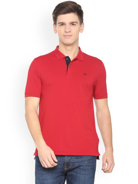 

Van Heusen Sport Men Red Solid Polo T-shirt
