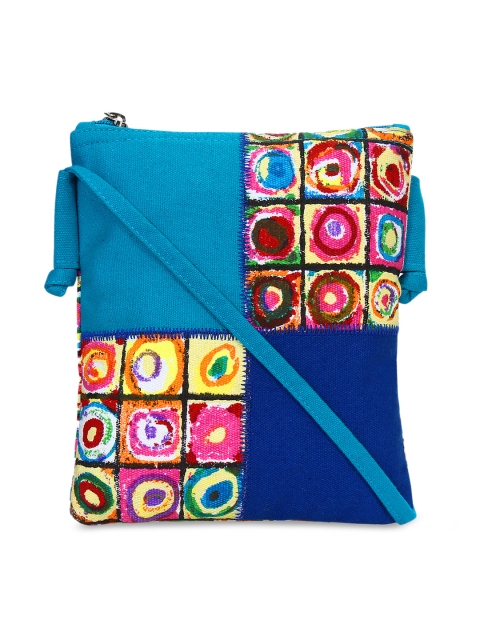 

Anekaant Blue Printed Sling Bag