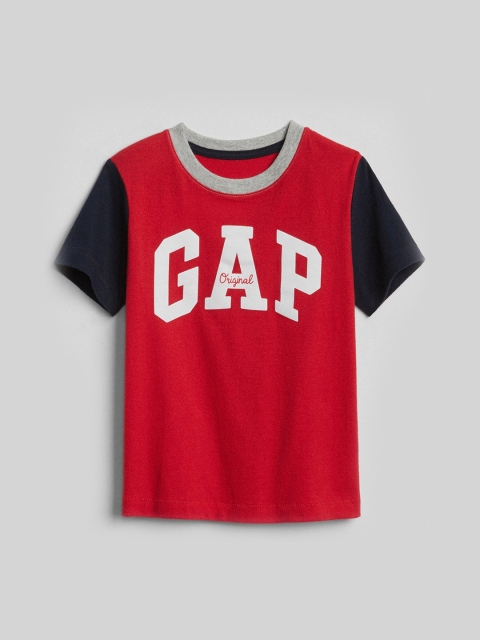 

GAP Toddler Boy Red Colorblock Logo T-Shirt