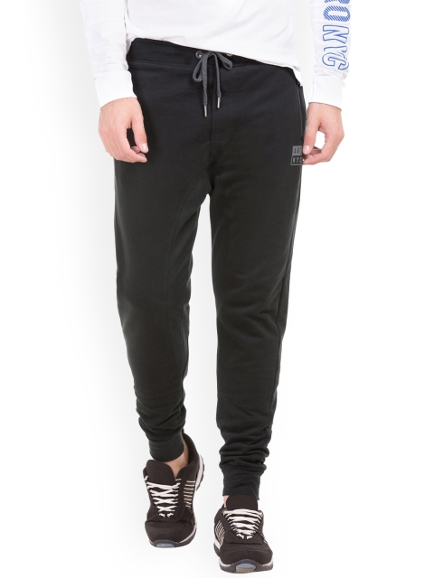 

Aeropostale Men Black Solid Joggers