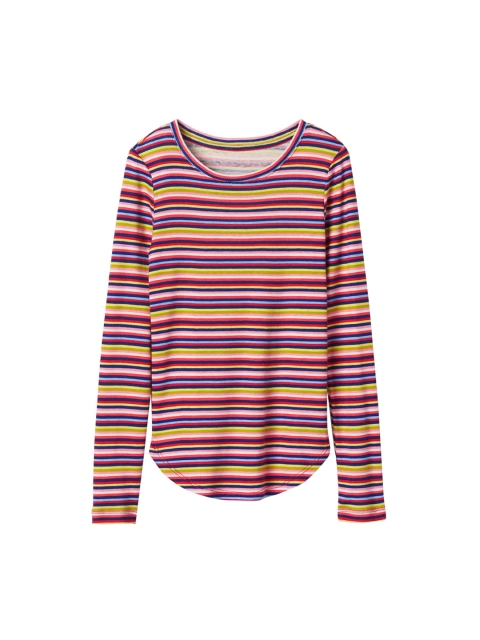 

GAP Girls Multicoloured Striped Round Neck T-shirt, Multi