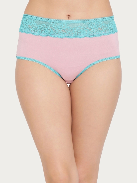 

Clovia Blue & Pink Laced Detail Hipster Panty PN2829P223XL