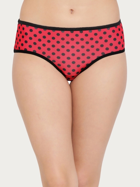 

Clovia Red & Black Printed Polka Dots Hipster Briefs PN2839P143XL