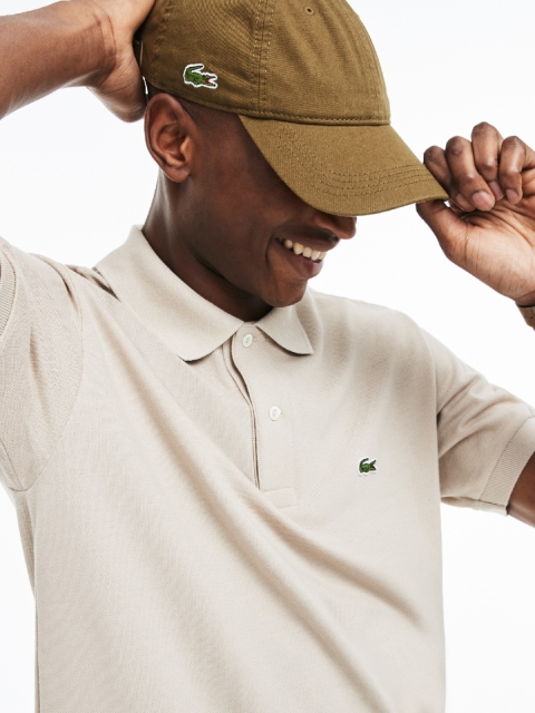 

Lacoste Men Beige Printed Polo Collar T-shirt