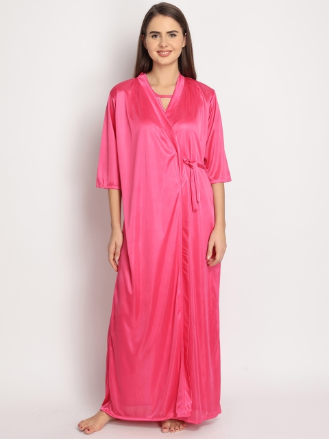 

Clovia Women Pink Satin Robe NS1132P14O
