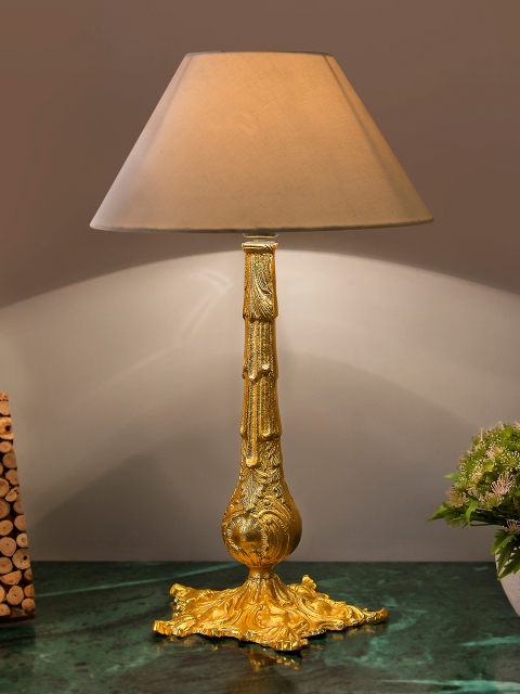 

Homesake Gold-Toned Solid Handcrafted Table Lamp with Shade