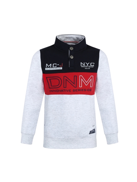 

Monte Carlo Boys Grey & Navy Blue Colourblocked Sweatshirt