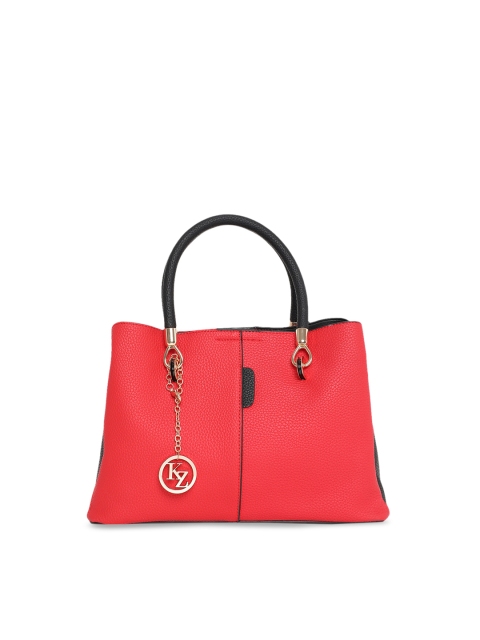 

Kazo Red Textured Leather Handheld Bag
