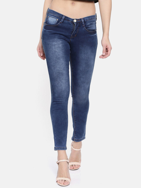 

ZHEIA Women Blue Skinny Fit Crop Mid-Rise Clean Look Stretchable Jeans