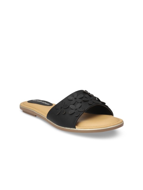 

pelle albero Women Black Solid Open Toe Flats