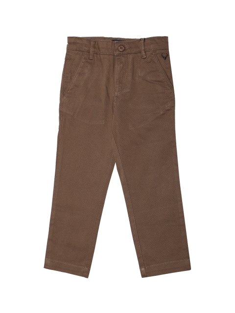 

Allen Solly Junior Boys Brown Regular Fit Self Design Regular Trousers