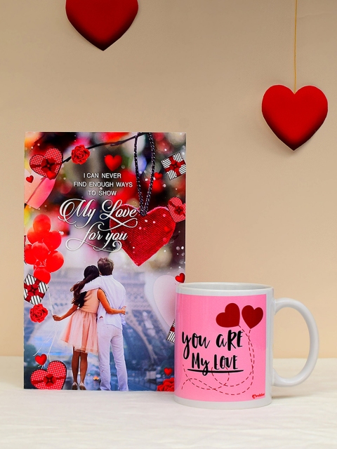 Archies Love Gifts Multicoloured Printed Ceramic Mug with Greeting Card, Multi