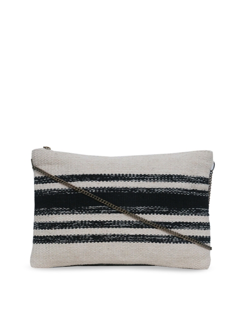 

Diwaah Off-White & Black Self Design Sling Bag