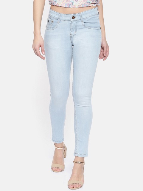 

ZHEIA Women Blue Skinny Fit Crop Mid-Rise Clean Look Stretchable Jeans